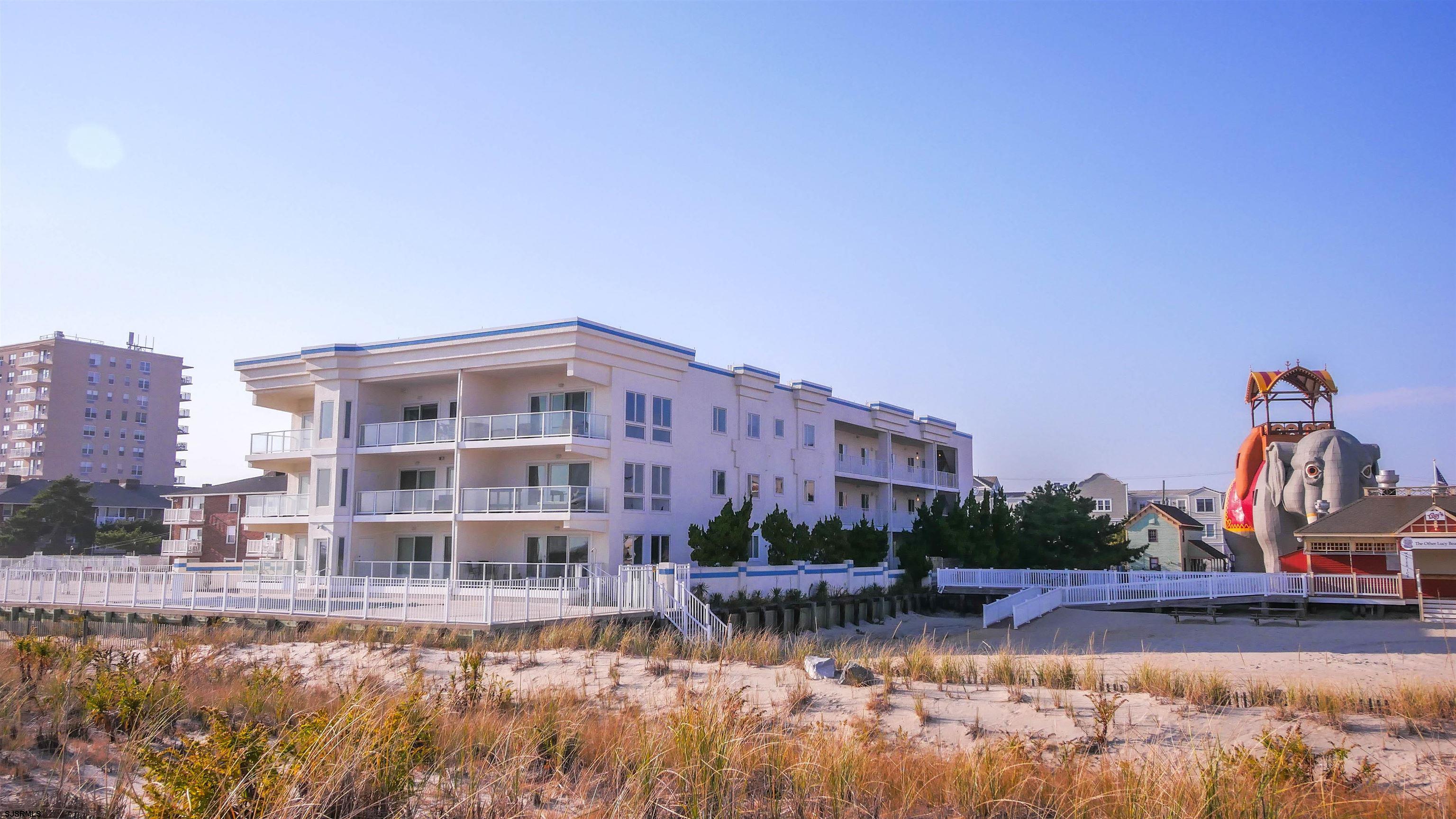 a view of a lake with a building