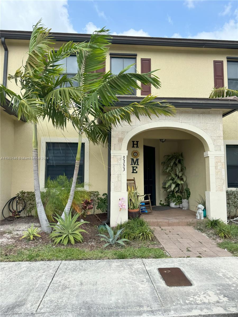 a front view of a house