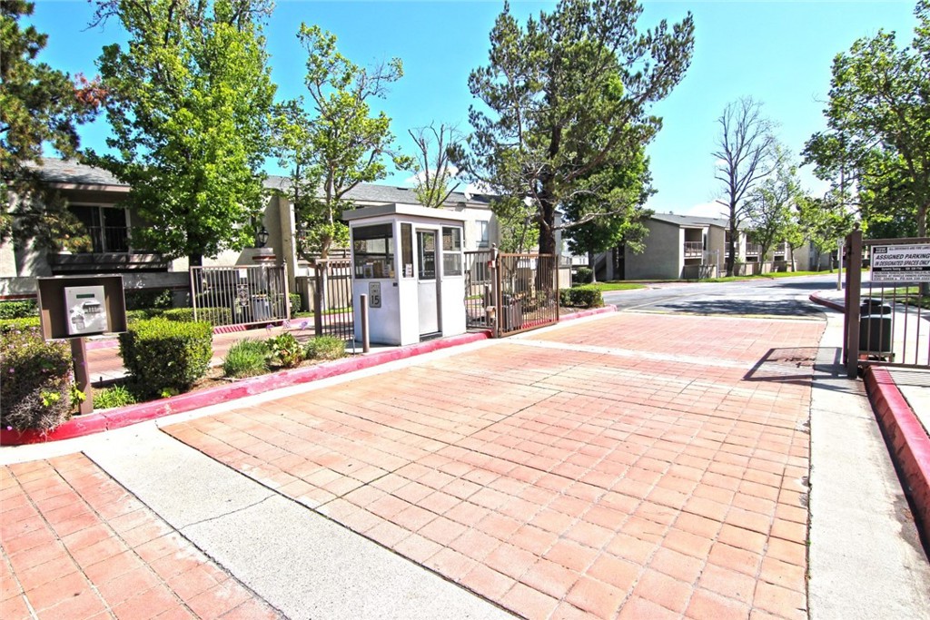 a front view of a building with street view