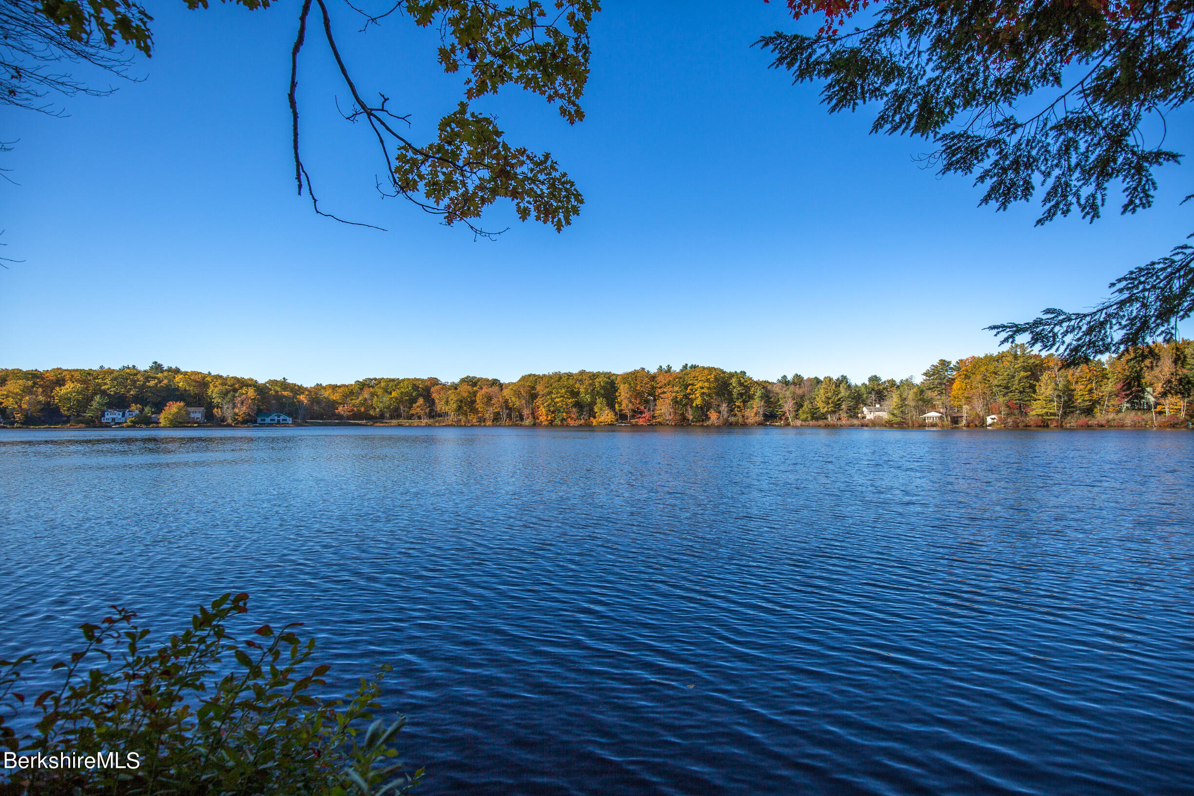 a view of lake and mountain