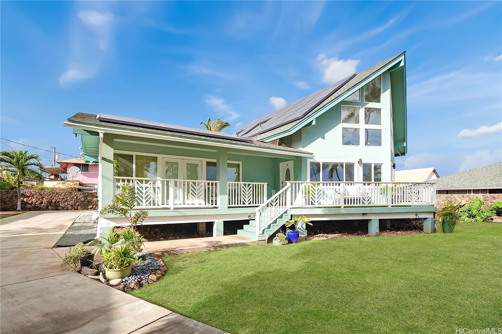 a house view with a garden space