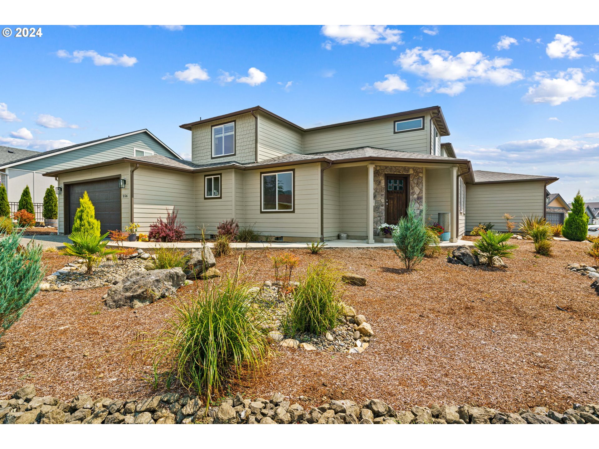 a view of a house with a patio