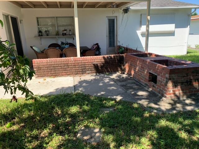 Backyard BBQ area