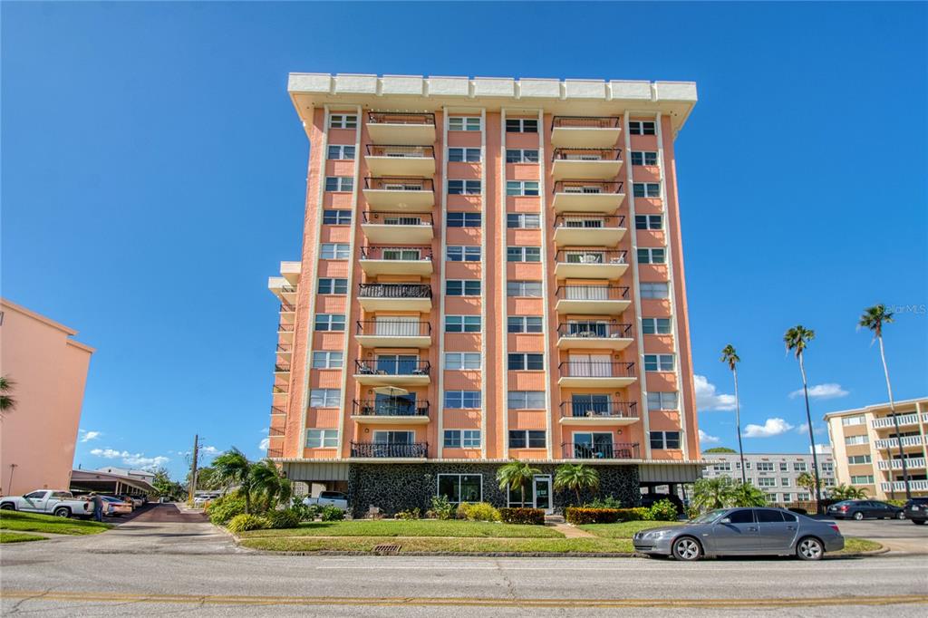 a front view of a building