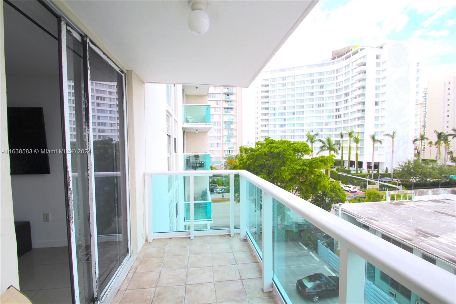 a view of balcony with seating space