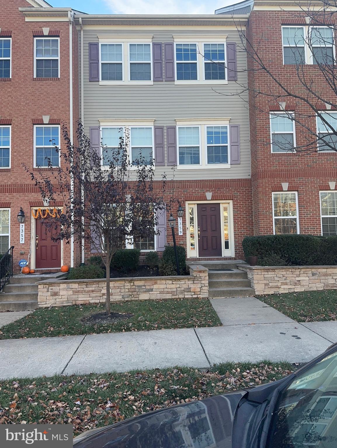 front view of a brick house