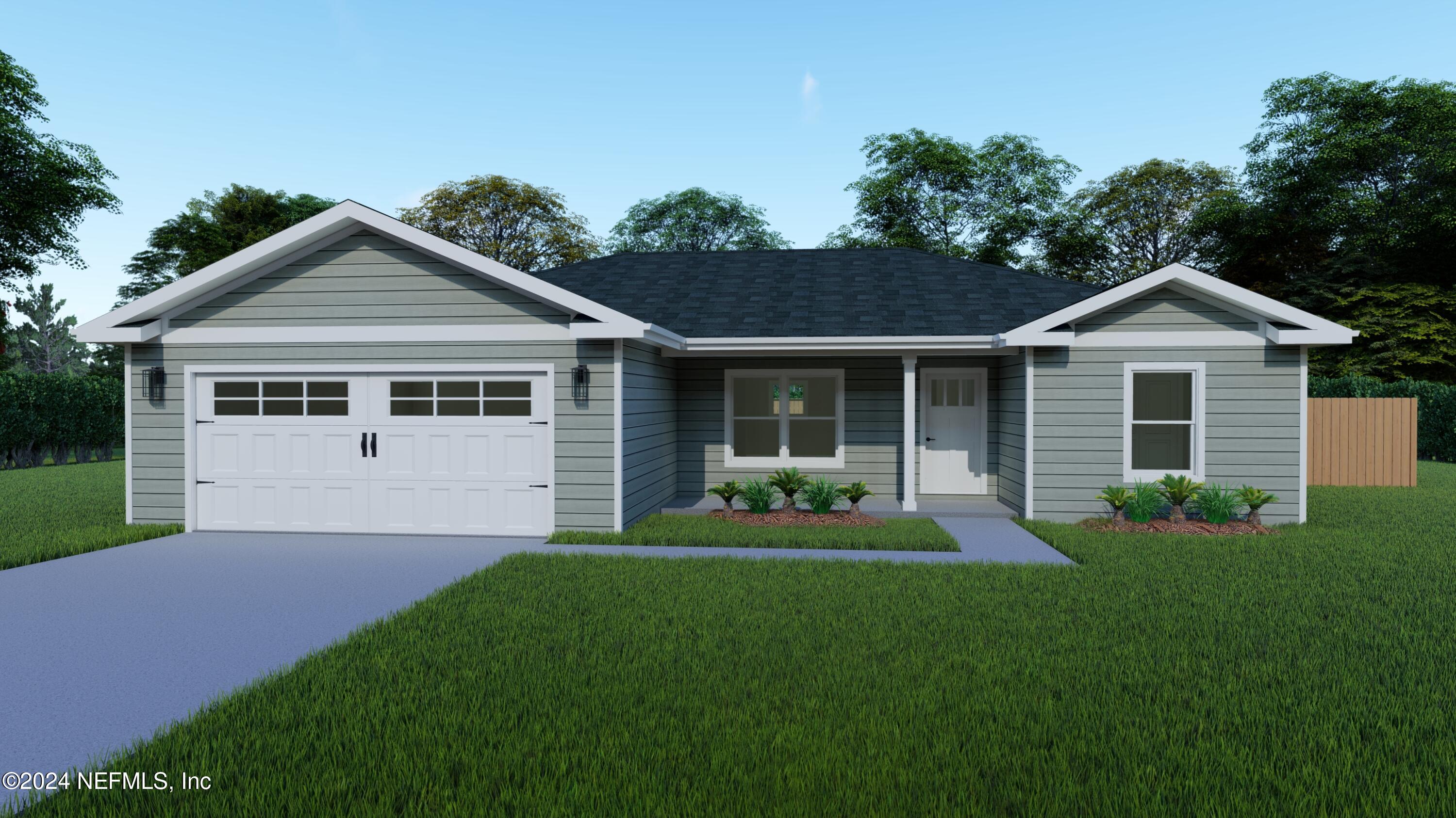 a front view of a house with a yard and porch