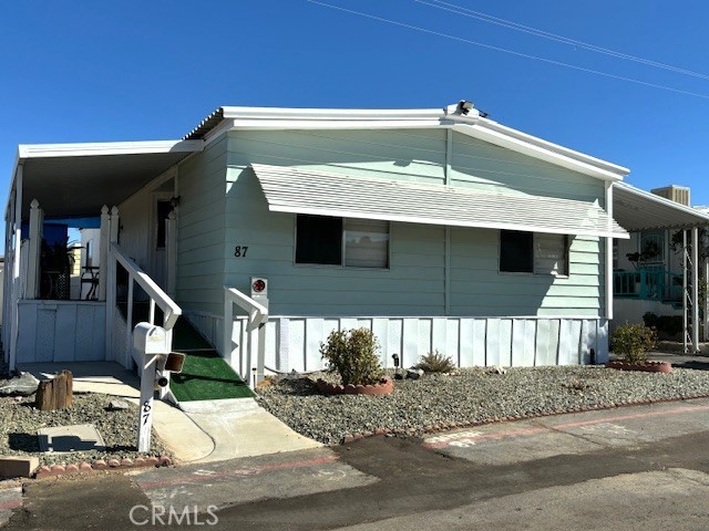 a view of a house with a patio