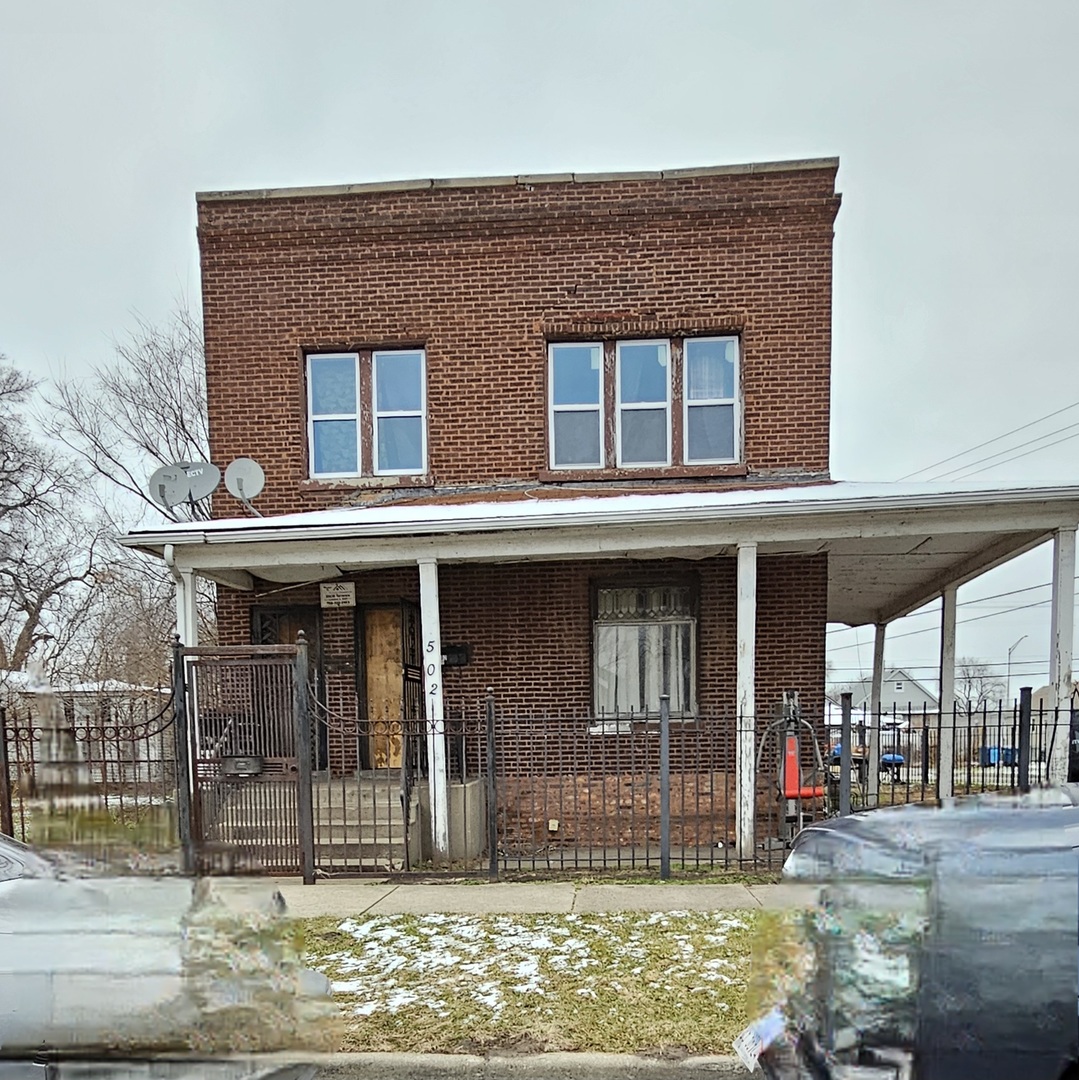 a front view of residential houses