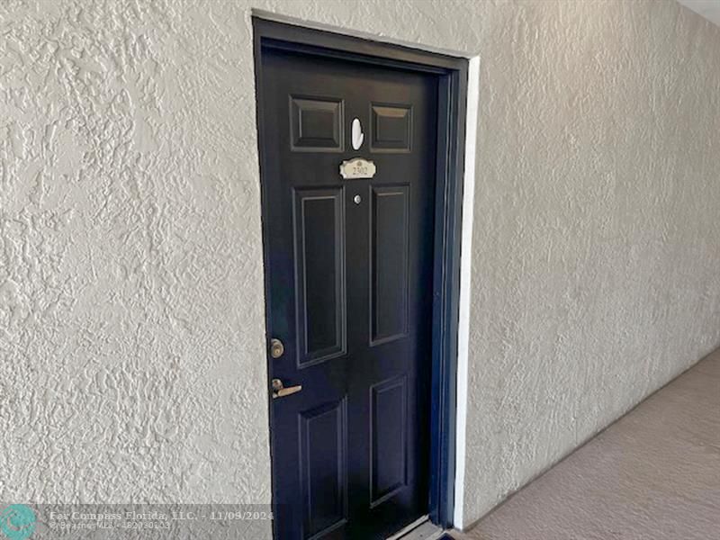 a view of wooden door