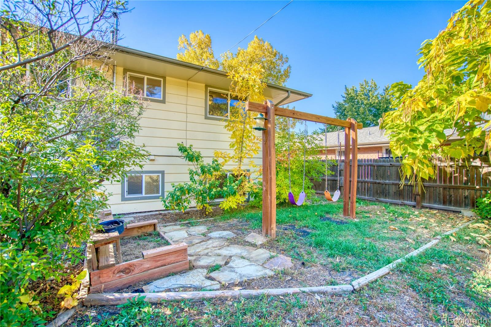 a house view with a garden space