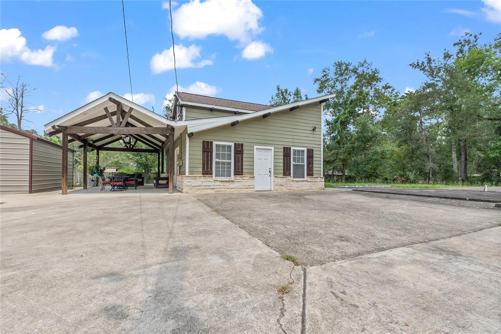 a view of a house with a patio