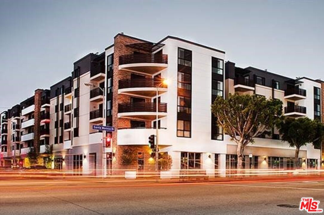 front view of building with a street