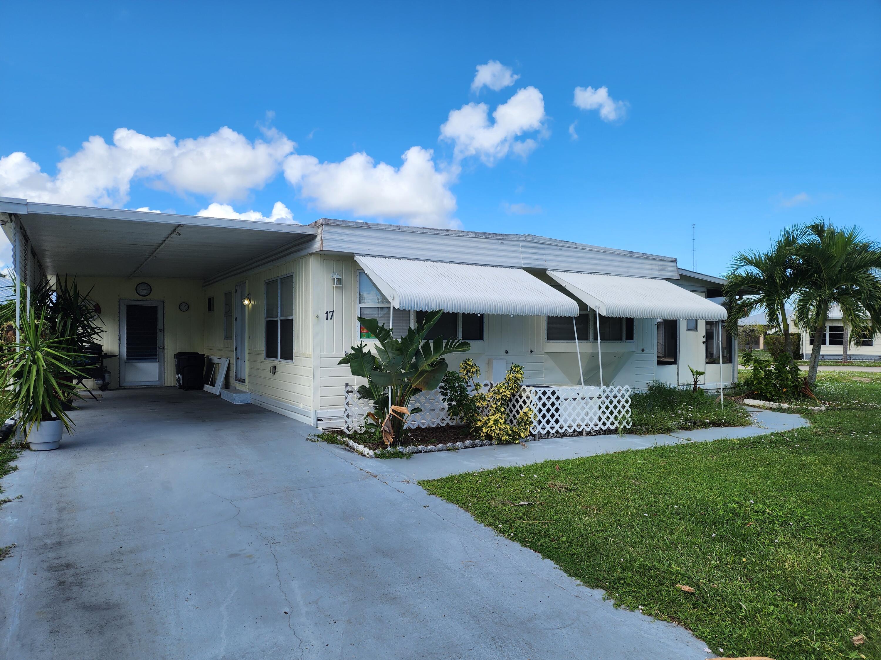 a front view of a house having patio