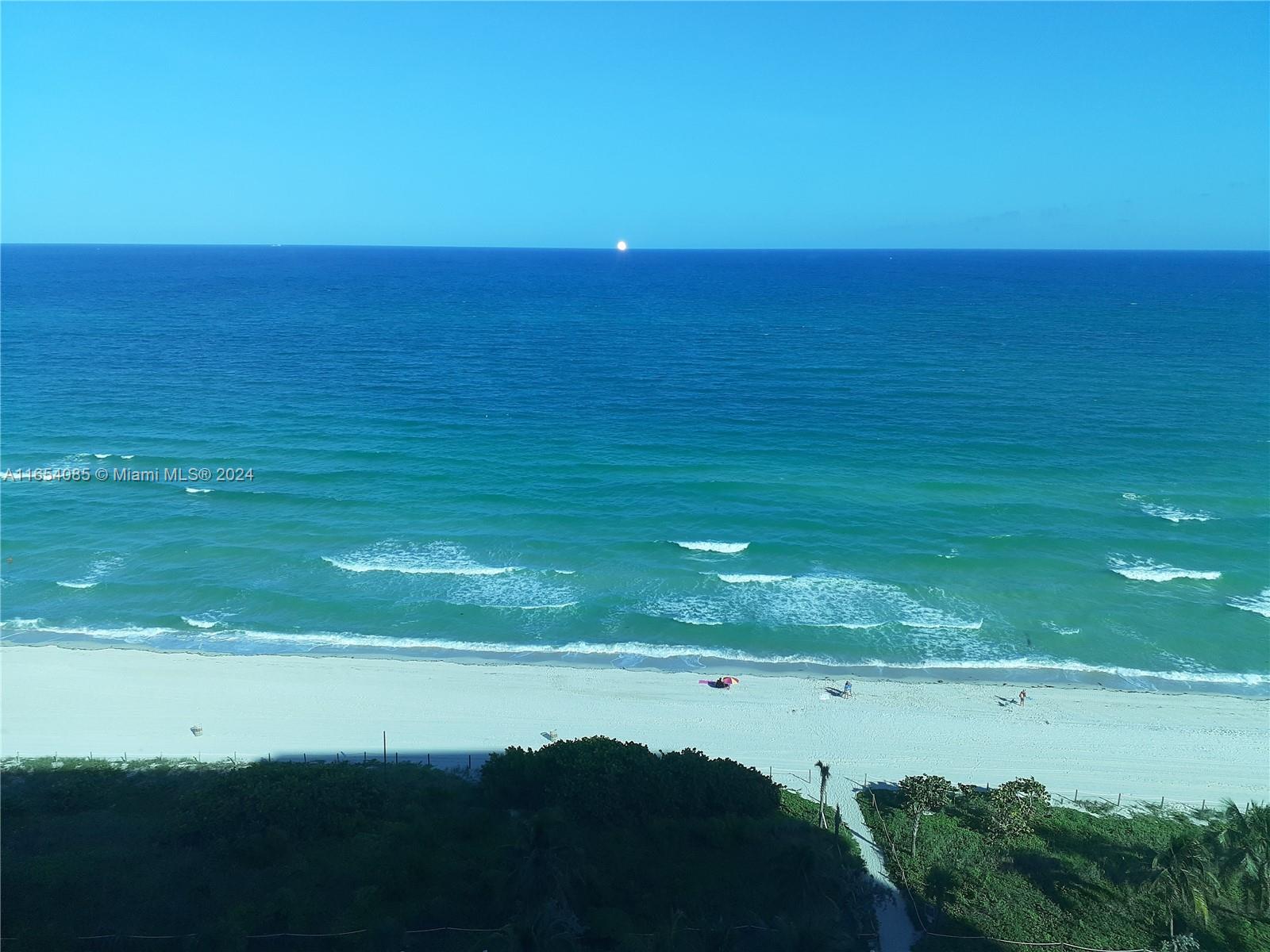 a view of an ocean and beach