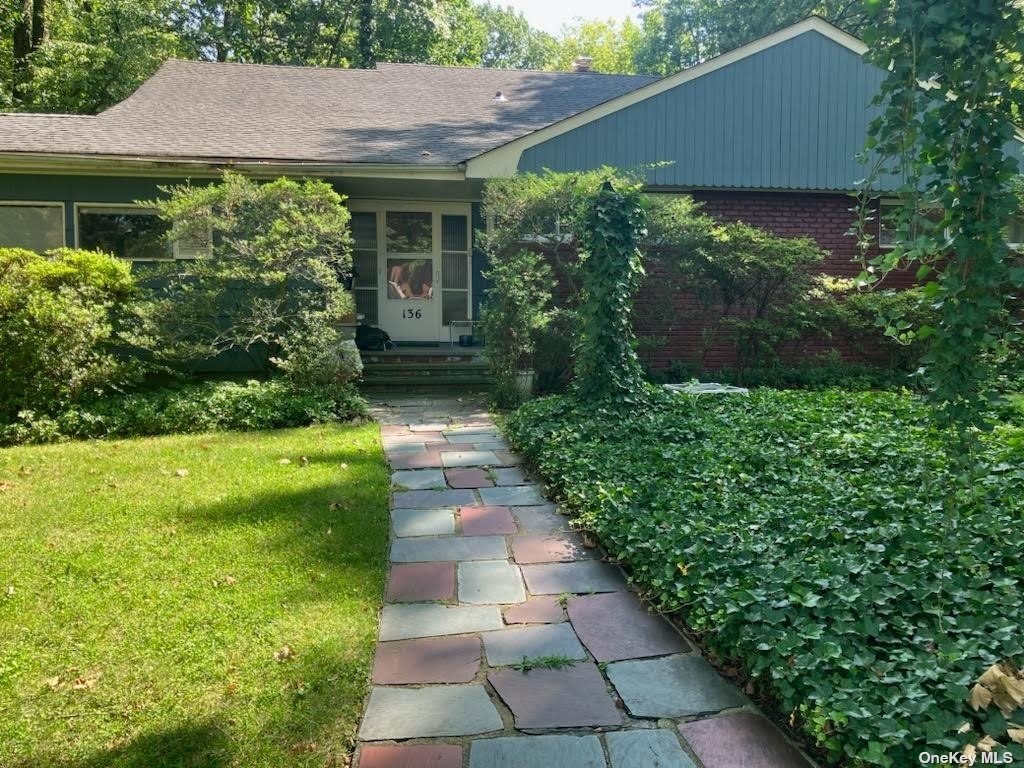 a view of backyard with potted plants