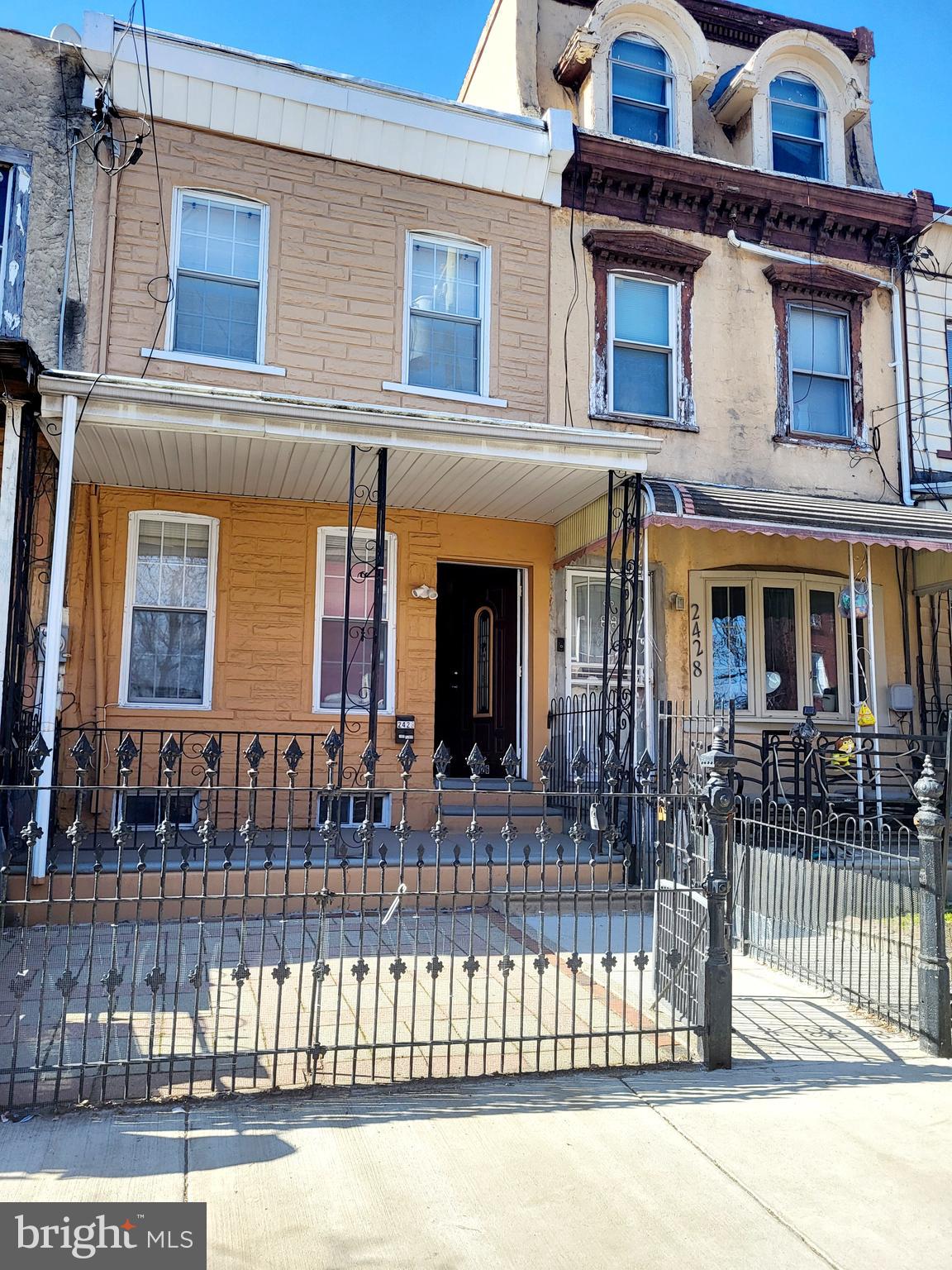 a front view of multiple houses