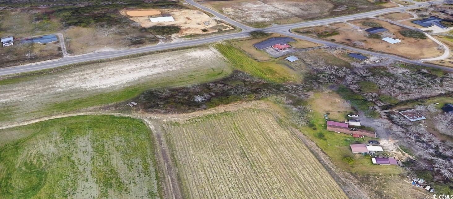 Aerial view with a rural view