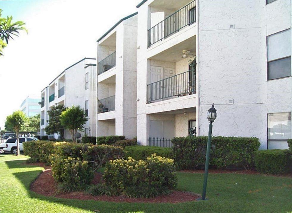 a view of a building with garden