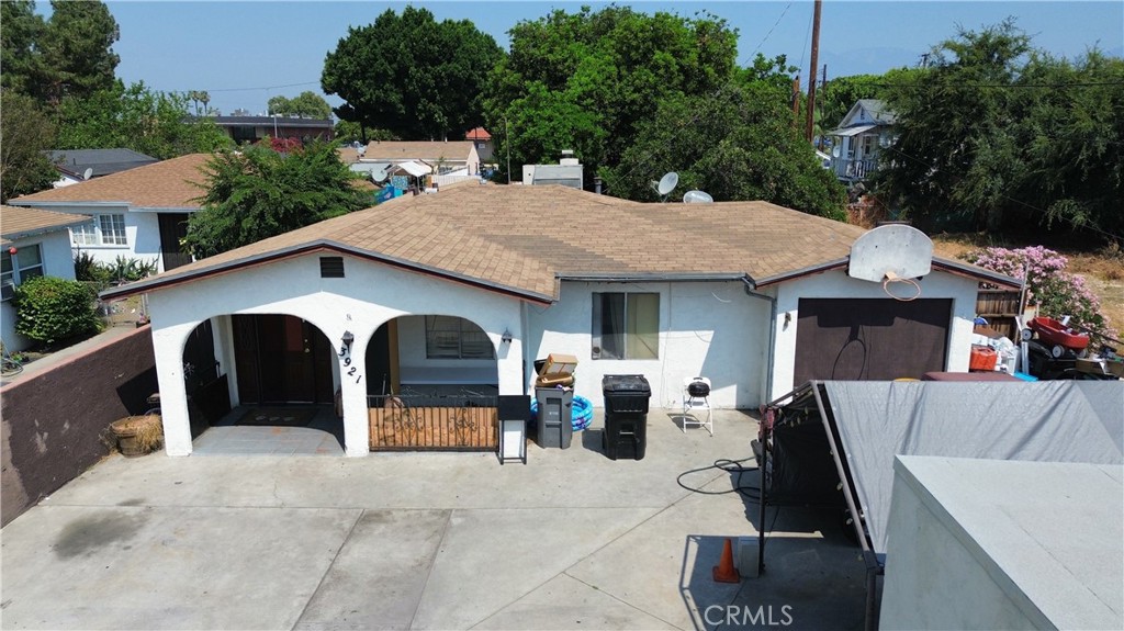 a view of a house with a patio