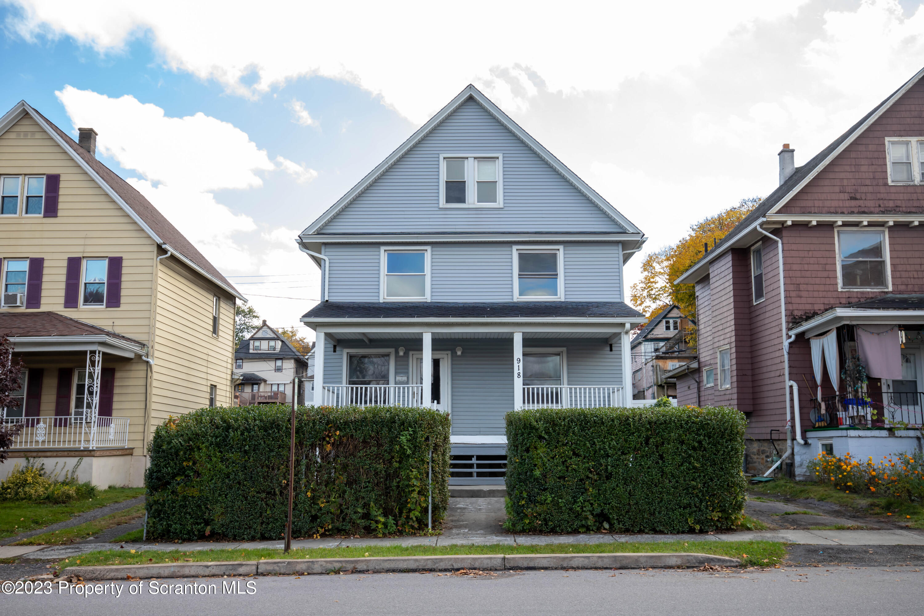 a front view of a house