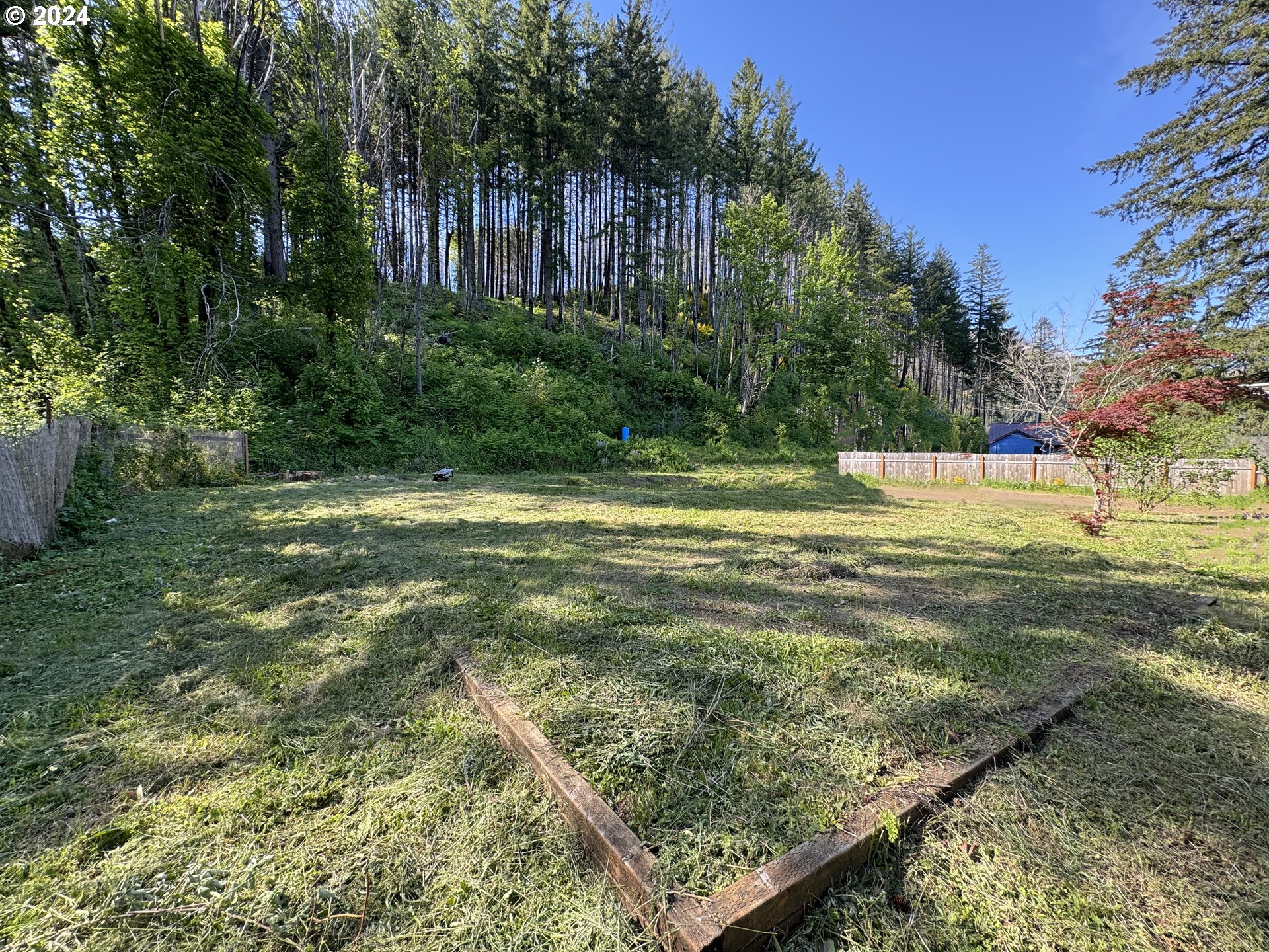 a view of a yard with an outdoor space