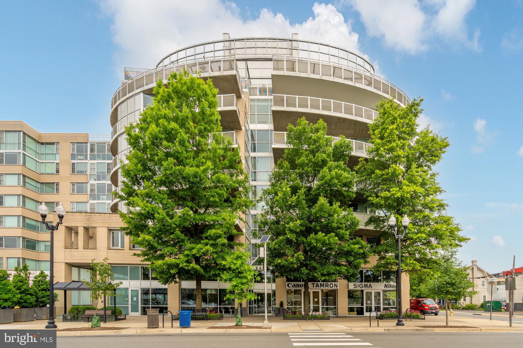 a front view of a building