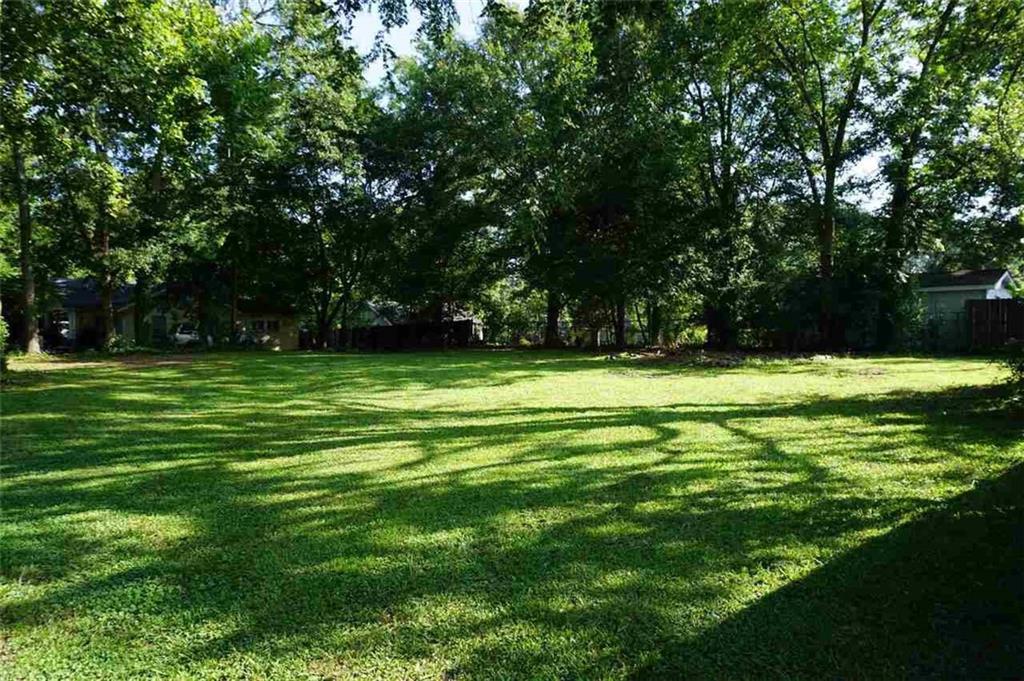 a view of a big yard with a trees