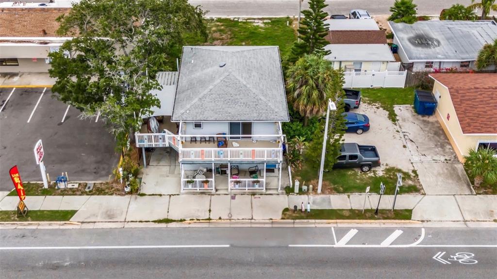 an aerial view of multiple house