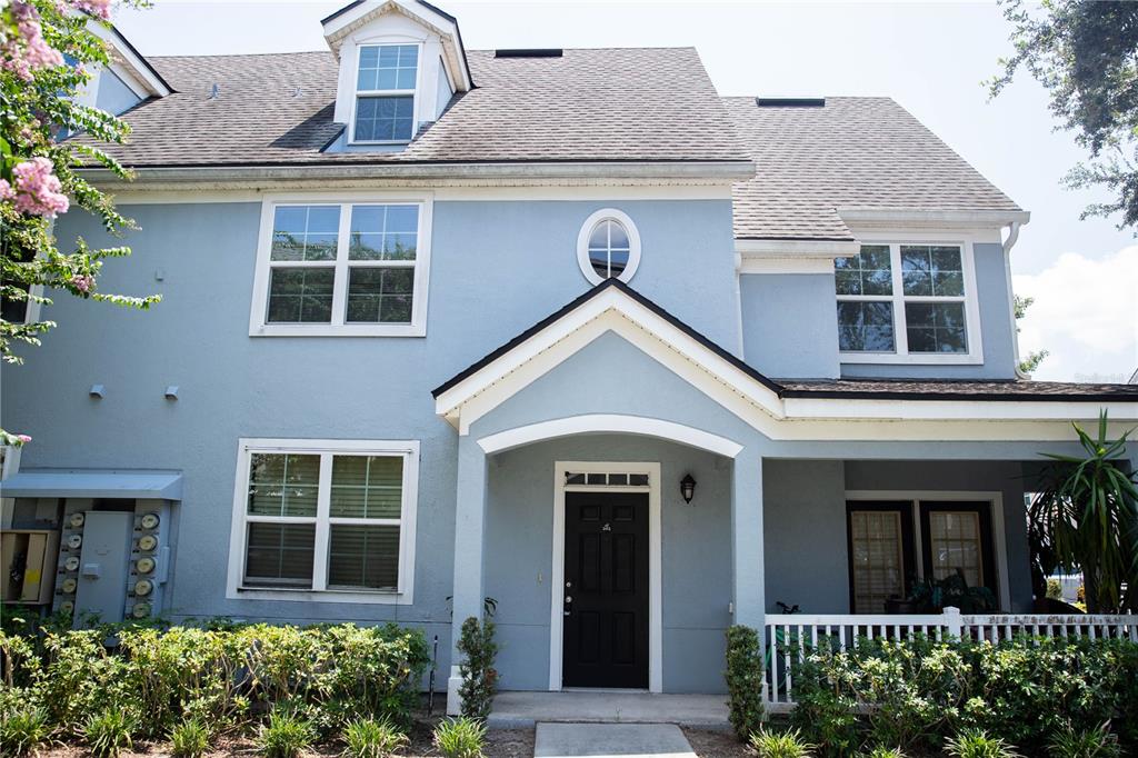 front view of a brick house