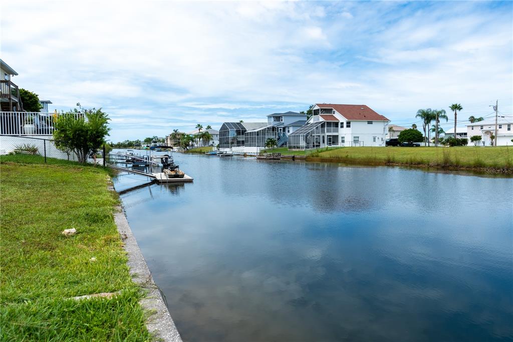 a view of a lake with outdoor space