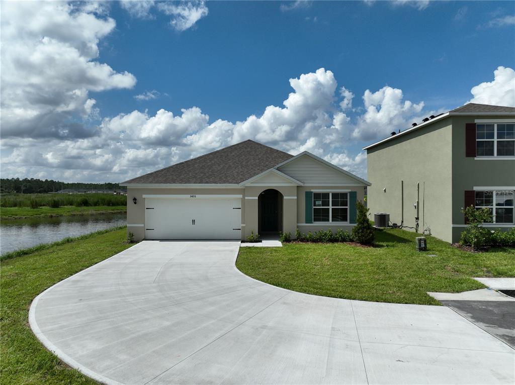 a house view with a garden space