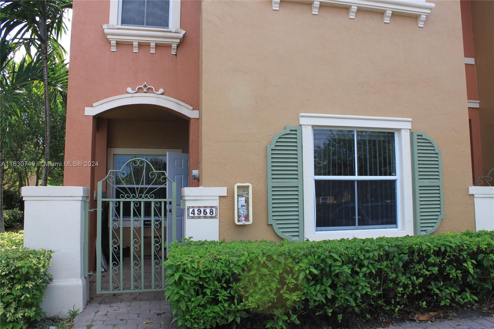 a front view of a house with windows