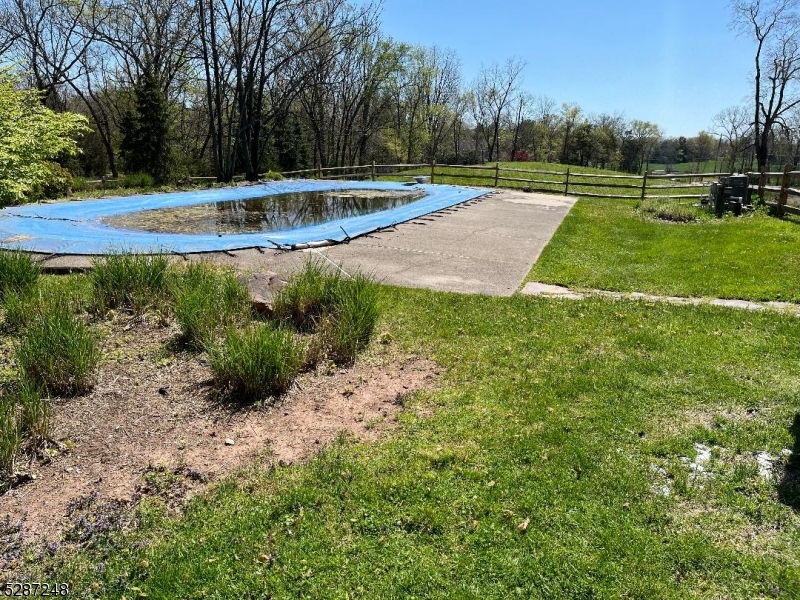 a view of a garden with basketball court