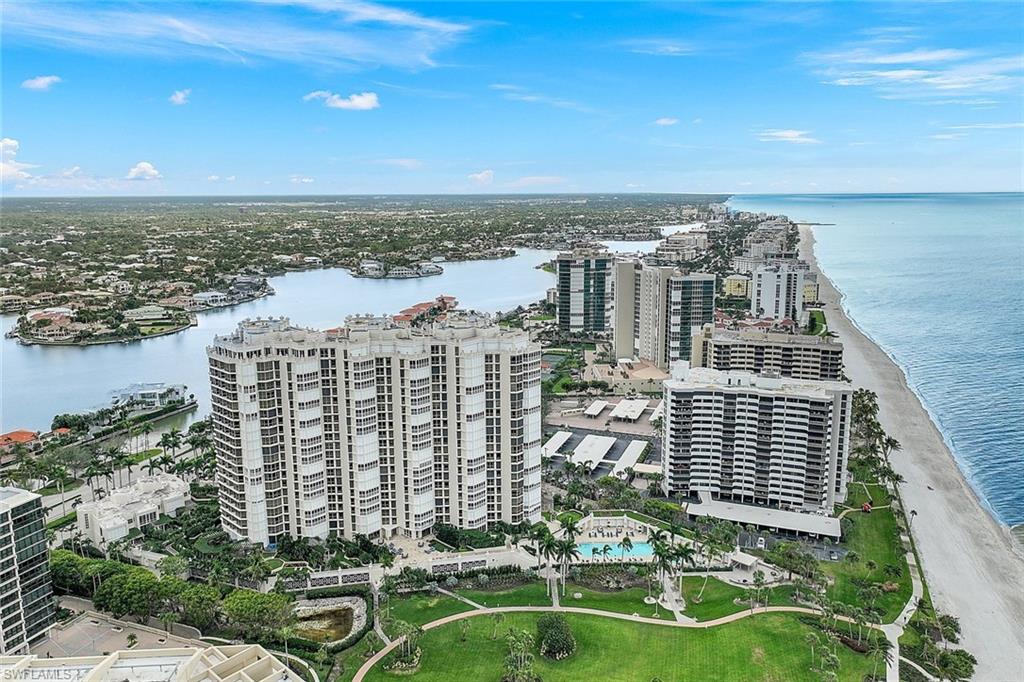 a view of a city with tall buildings