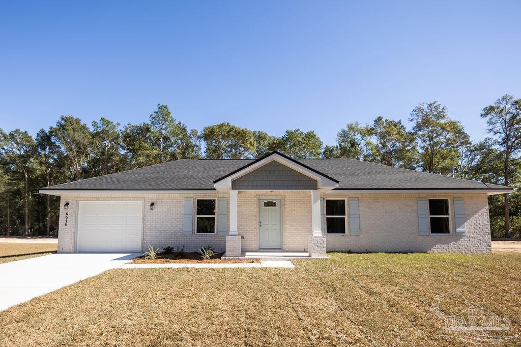 front view of a house with a outdoor space