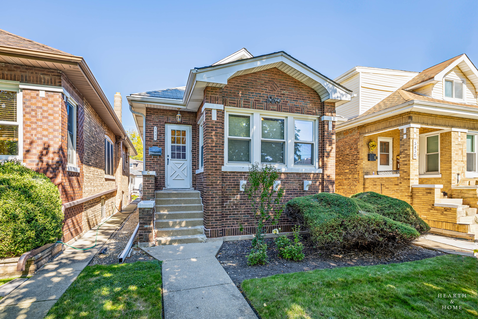 a front view of a house