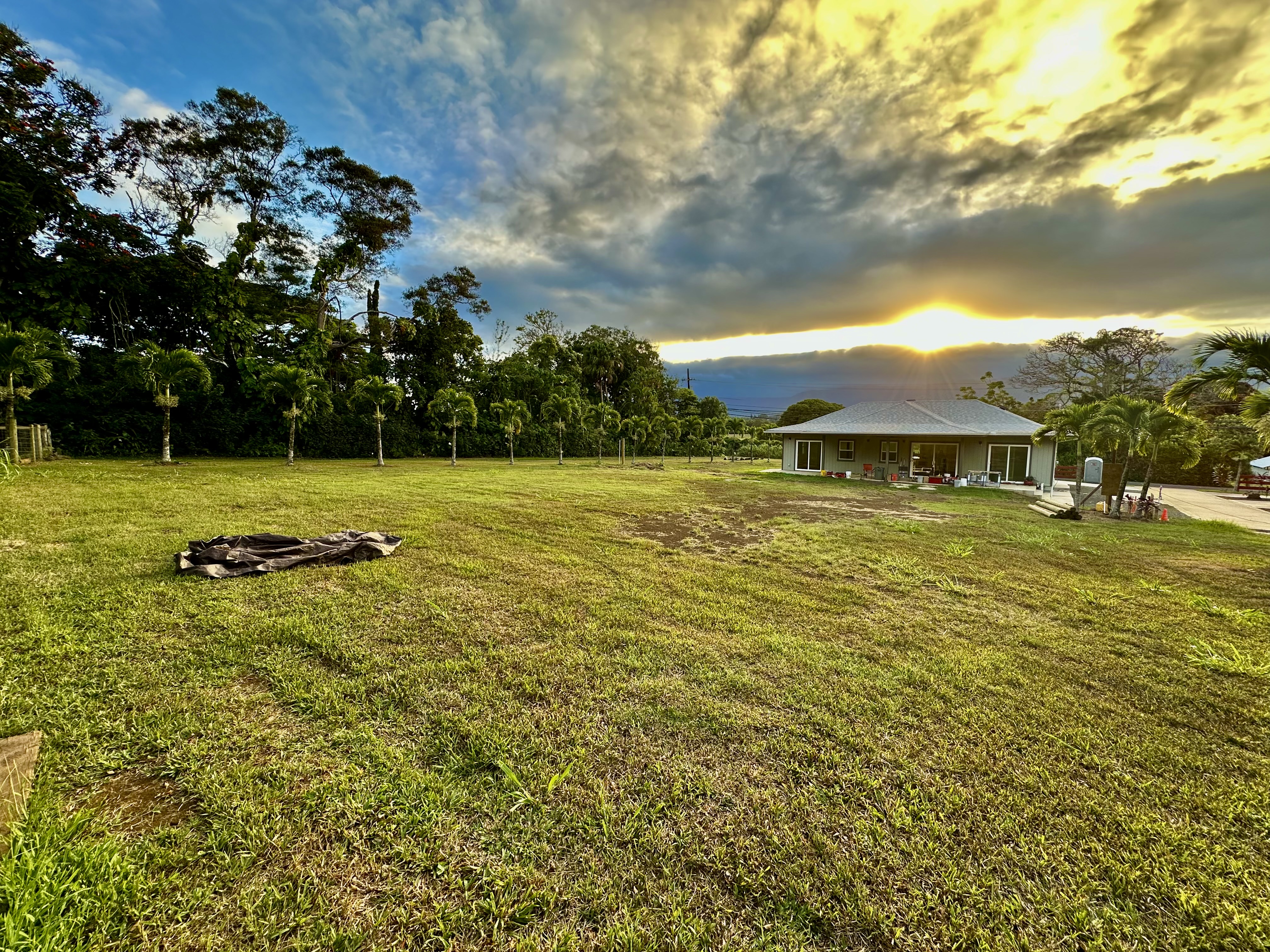 a view of a yard with an outdoor space