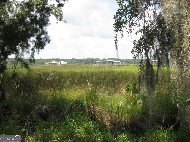 a view of lake with green space