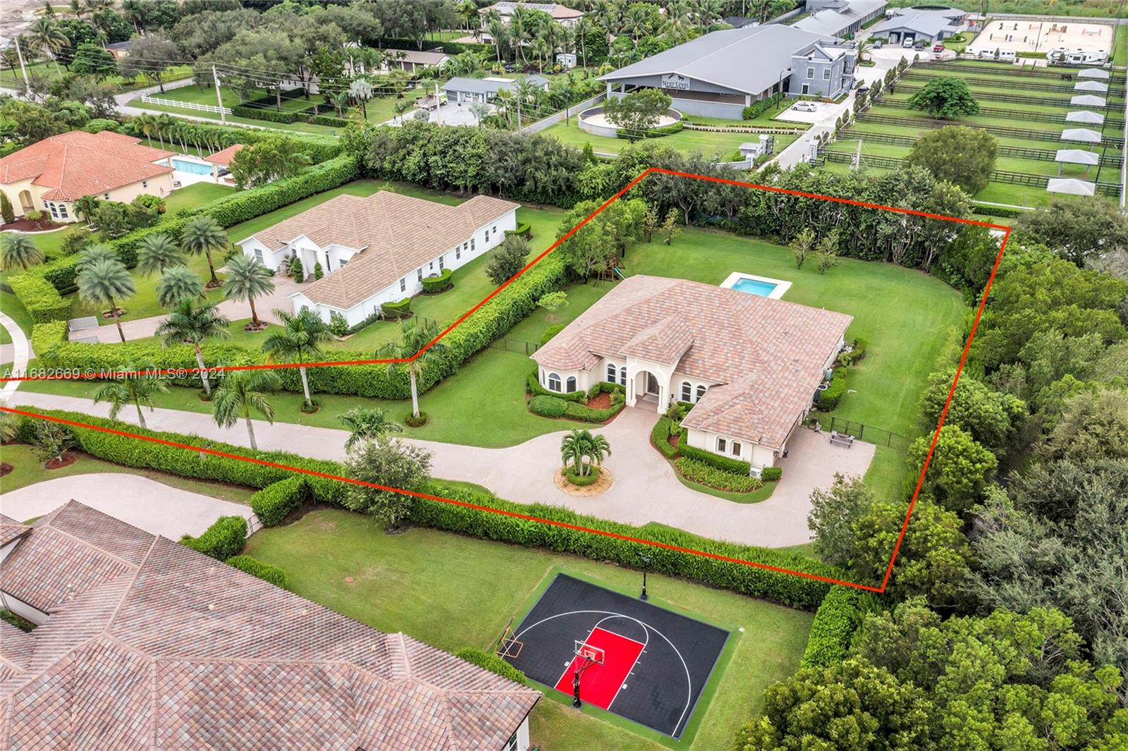 an aerial view of a house