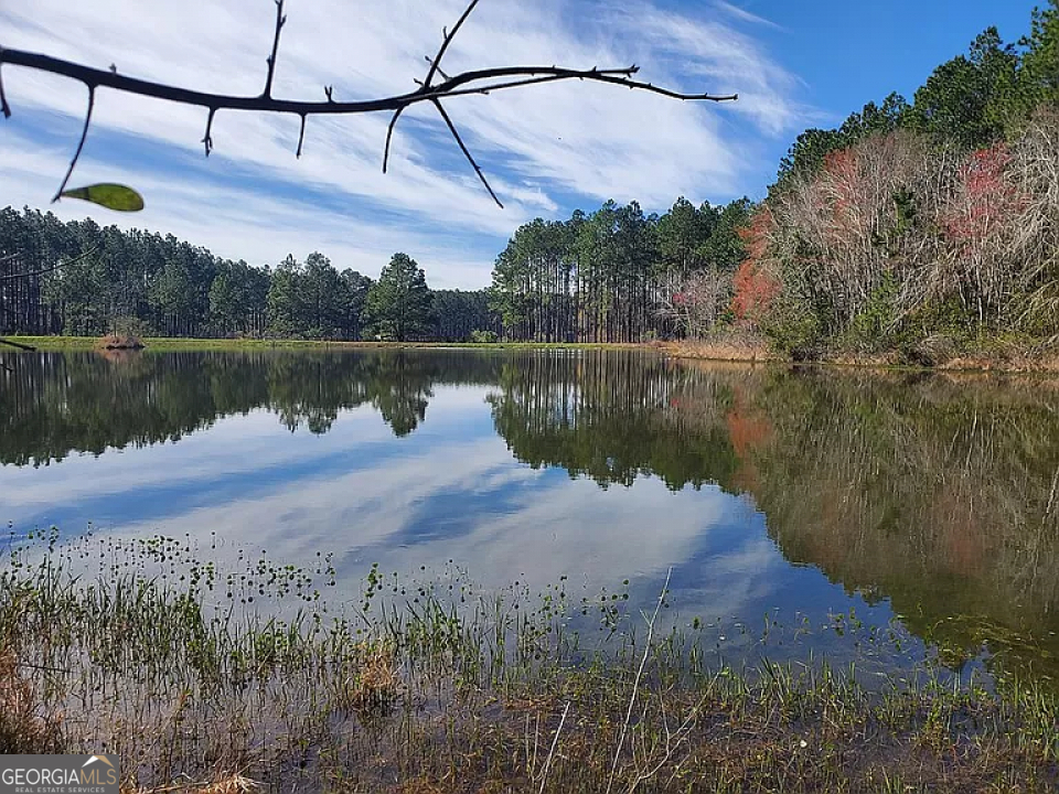 a view of a lake next to a lake