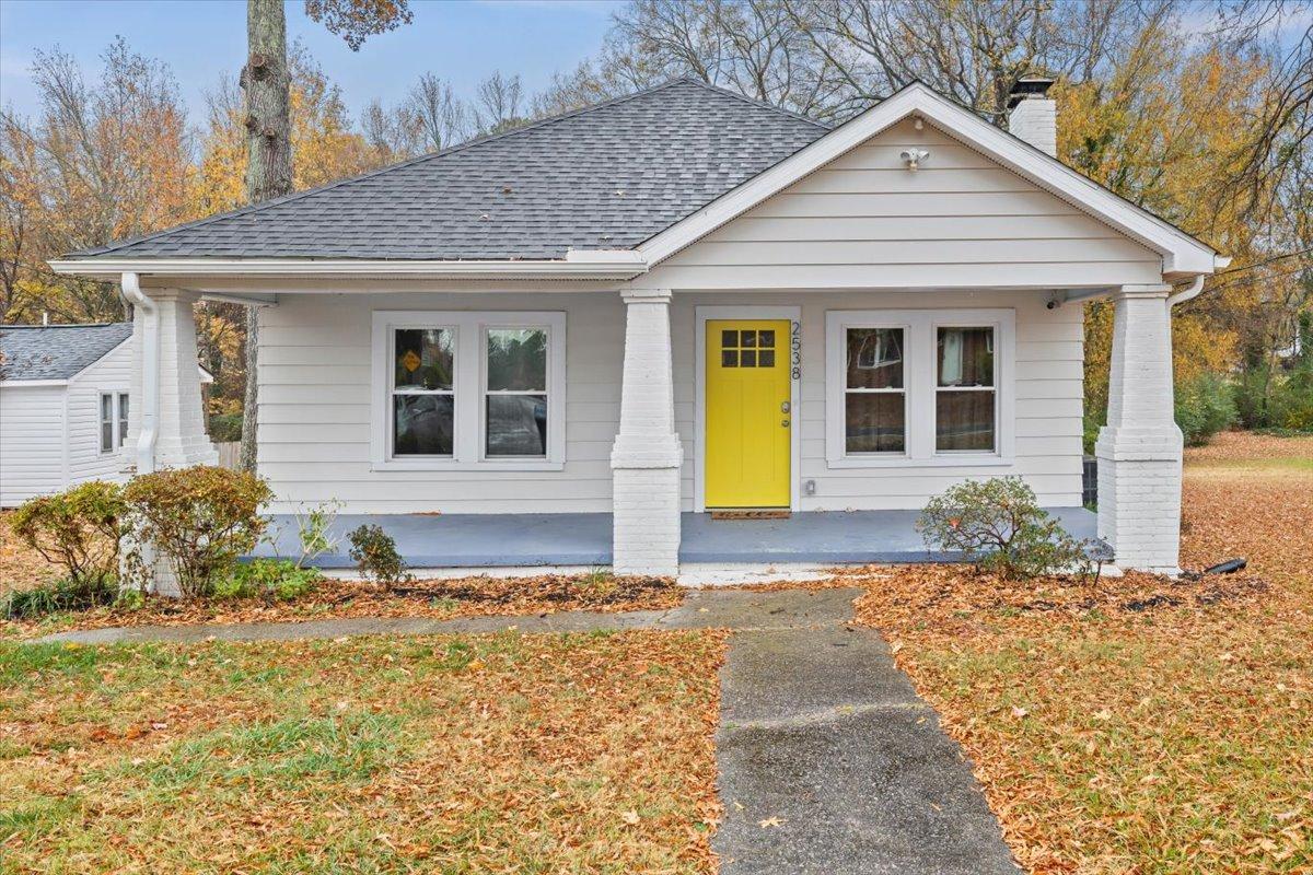 a front view of a house