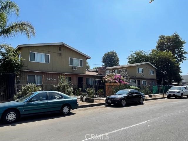 a car parked in front of a house