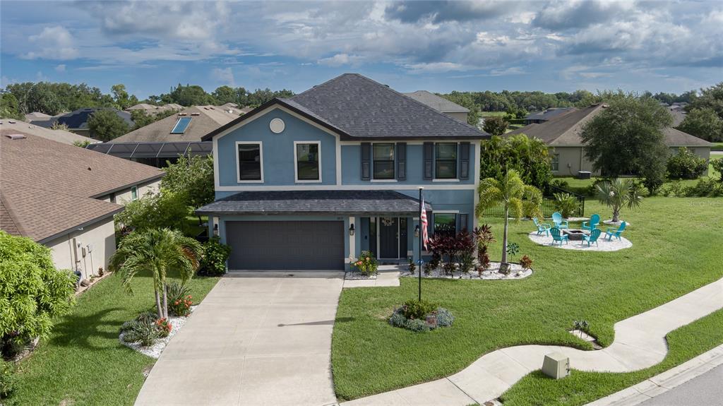 a aerial view of a house