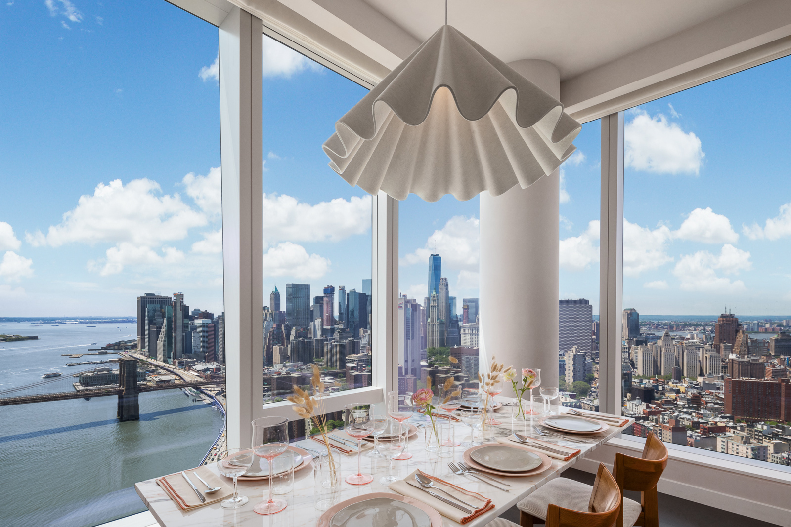 a dining room with furniture and chandelier or outdoor space