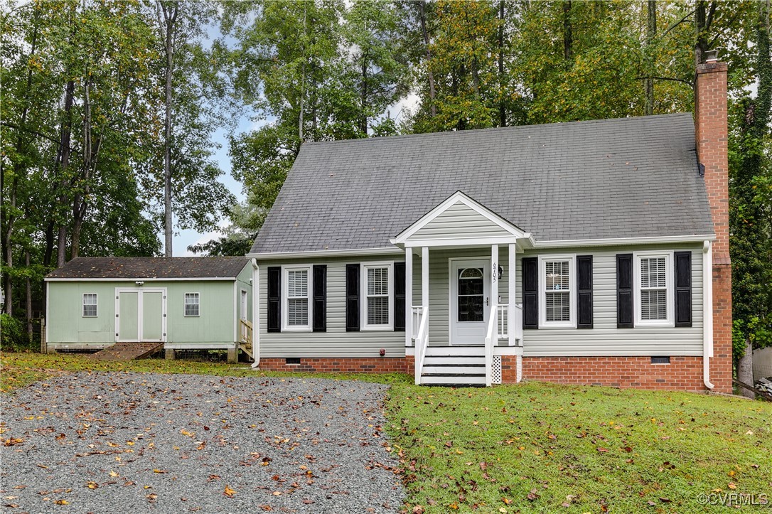 a house with white fence