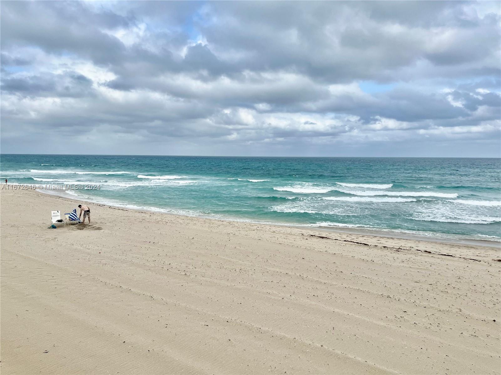 a view of an ocean and beach