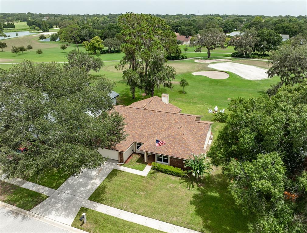 an aerial view of a house