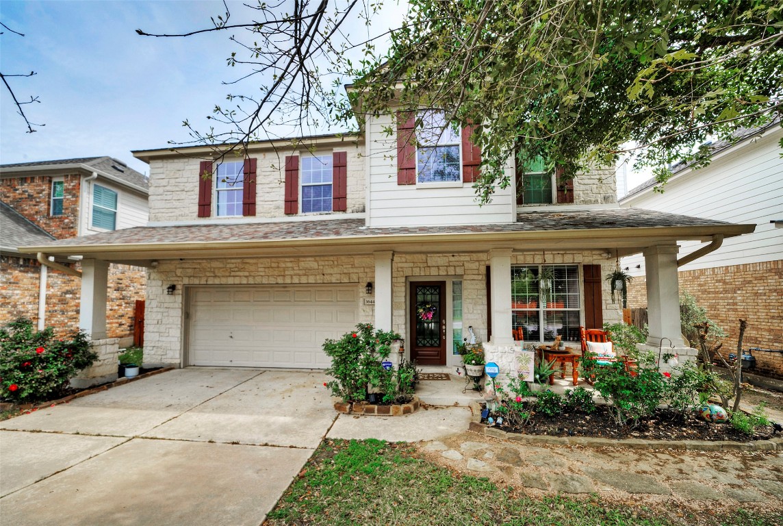 Lovely home in desirable Mayfield Ranch community features gorgeous waterfall pool, lush greenbelt