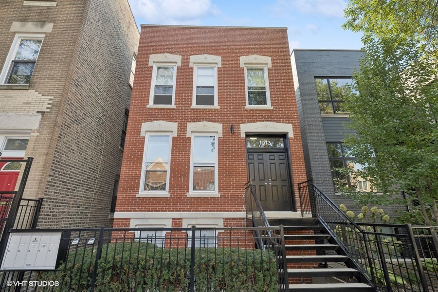 front view of a brick building